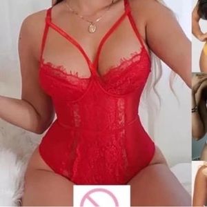 Red bodysuit comes in all black as well